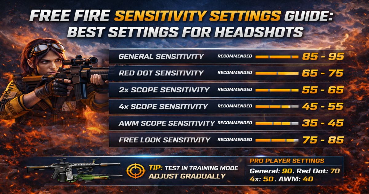 Free Fire Sensitivity Settings Guide: Best Settings for Headshots