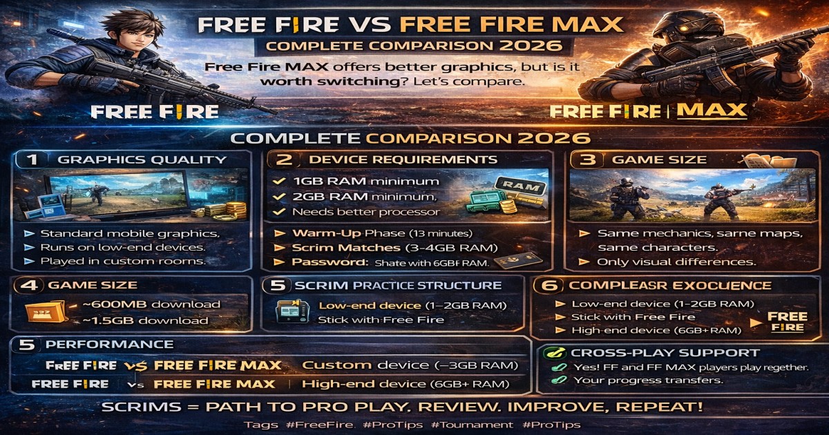Free Fire vs Free Fire MAX: Complete Comparison 2026