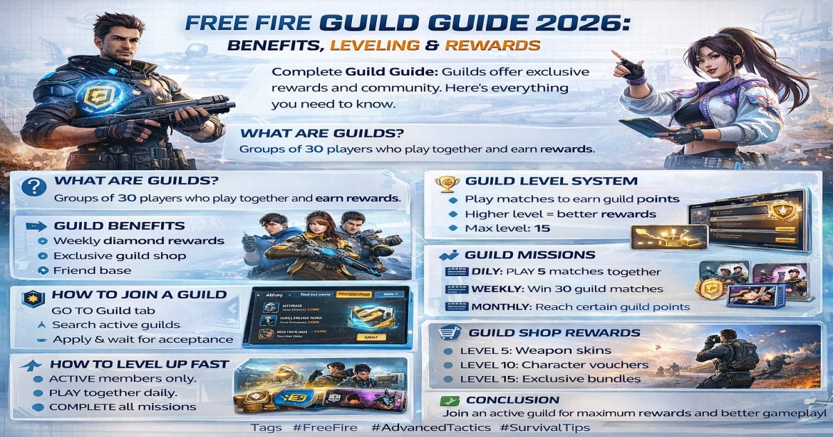 Free Fire Guild Guide 2026: Benefits, Leveling & Rewards