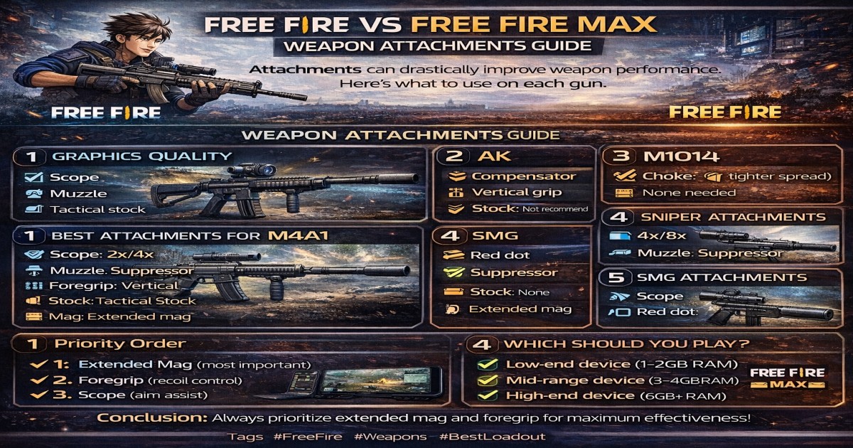 Free Fire Weapon Attachments Guide: Best Combos for Each Gun