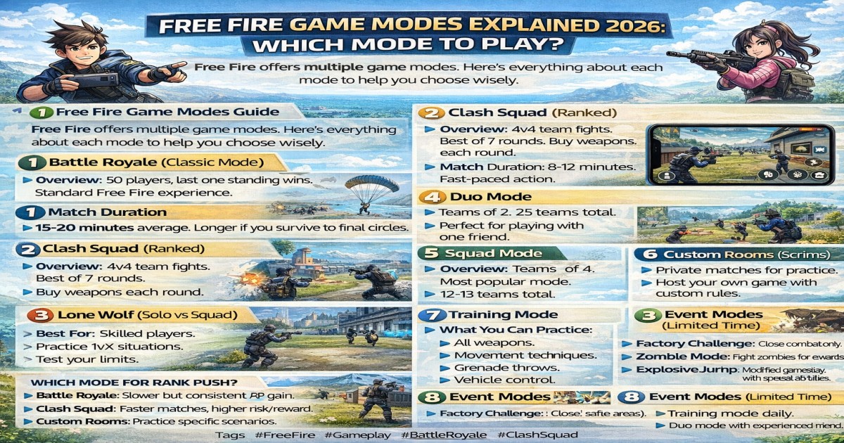 Free Fire Game Modes Explained 2026: Which Mode to Play?