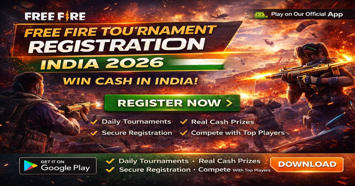 Free Fire Tournament Registration India 2026 – Win Real Cash