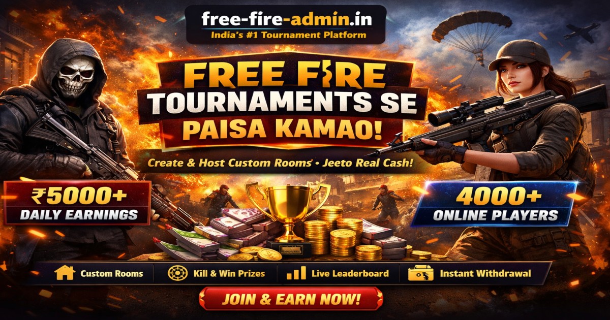 Free Fire Custom Room Tournament Kaise Banaye — Ghar Baithe ₹5000+ Kamao (2026 Guide)