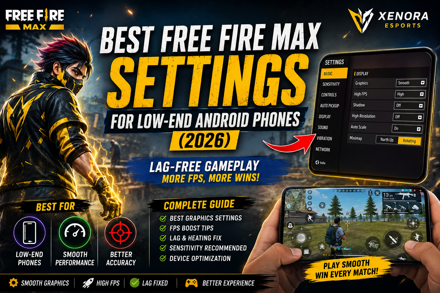 Best Free Fire MAX Settings for Low-End Android Phones (2026) – Lag-Free Gameplay Guide