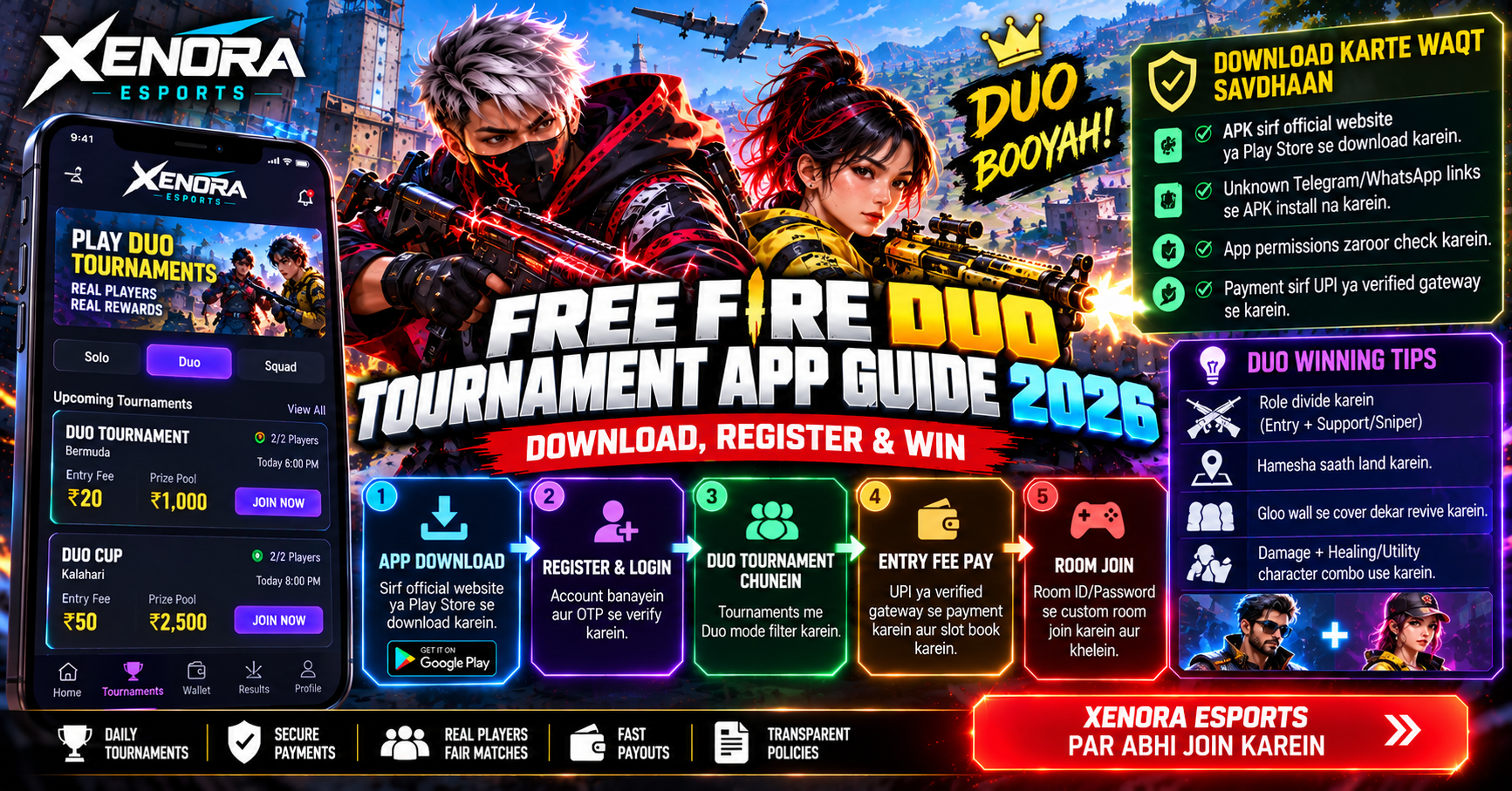 Free Fire Duo Tournament App Guide 2026: Download, Register & Win