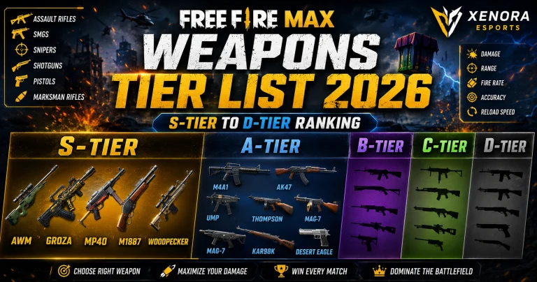 Best Free Fire MAX Weapons Tier List 2026: S-Tier to D-Tier Ranking