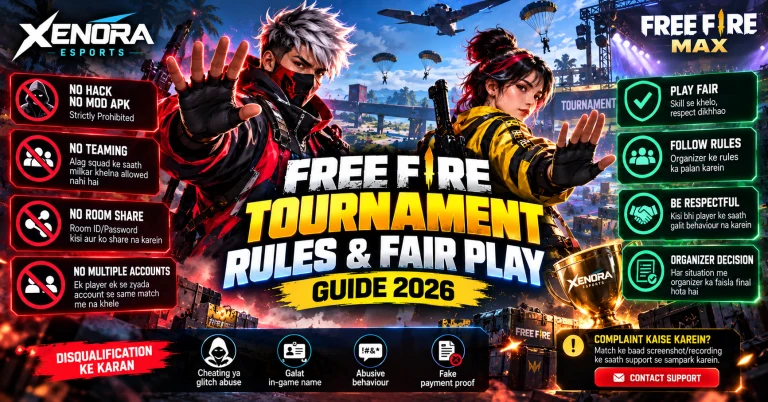 Free Fire Tournament Rules & Fair Play Guide 2026: Hack, Teaming aur Ban