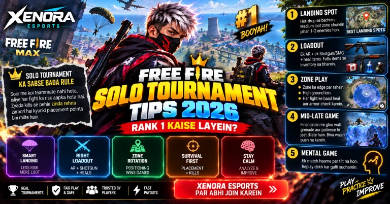 Free Fire Solo Tournament Tips 2026: Rank 1 Kaise Layein